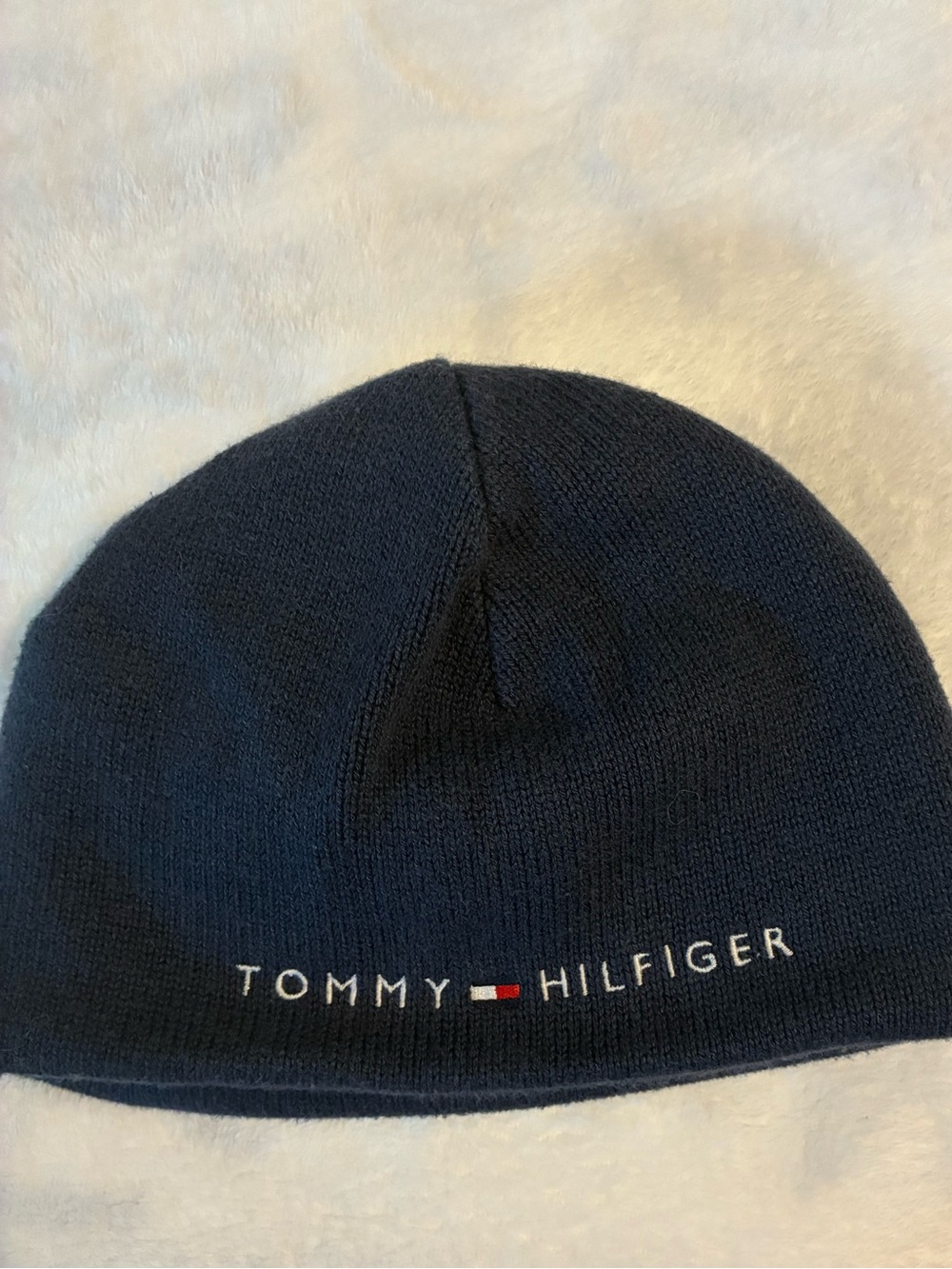 Tommy Hilfiger Dark Navy Knit Logo Beanie